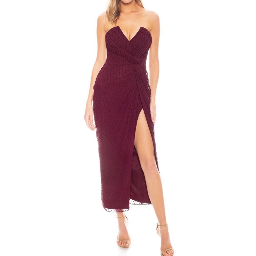 Katie May Maroon Come on Home Polka Dot Dress